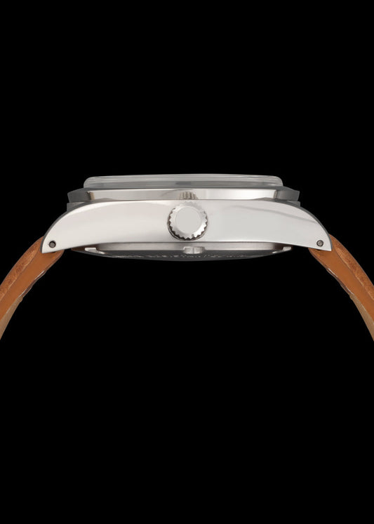 Elvia 1950s Pattern 25 Jewel Automatic Watch with Retro Luminous Paint, Sapphire Crystal and Calf Leather Strap