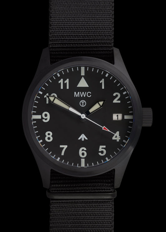 MWC Classic 40mm Covert Black PVD Steel Aviator Watch with Sapphire Cystal, 24 Jewel Automatic Movement and 100m Water Resistance