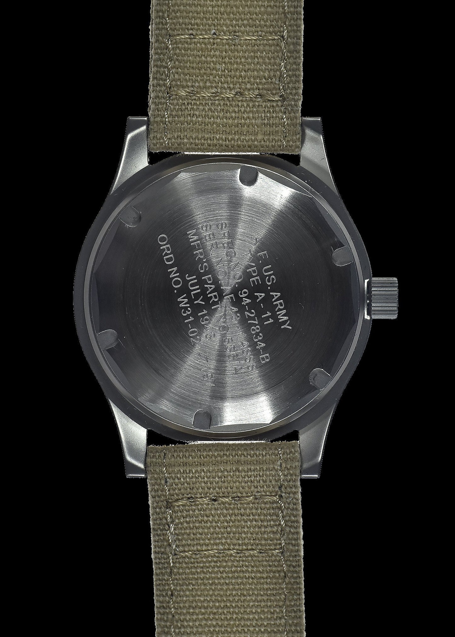 A-11 1940s WWII Pattern Military Watch, 100m/330ft Water Resistant With Shatter and Scratch Resistant Box Sapphire Crystal (Automatic)
