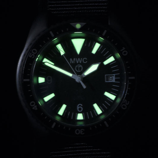 MWC Quartz Military Divers Watch with Sapphire Crystal and 10 Year Battery Life - NATO STOCK NUMBER NSN 6645-99-157-3496