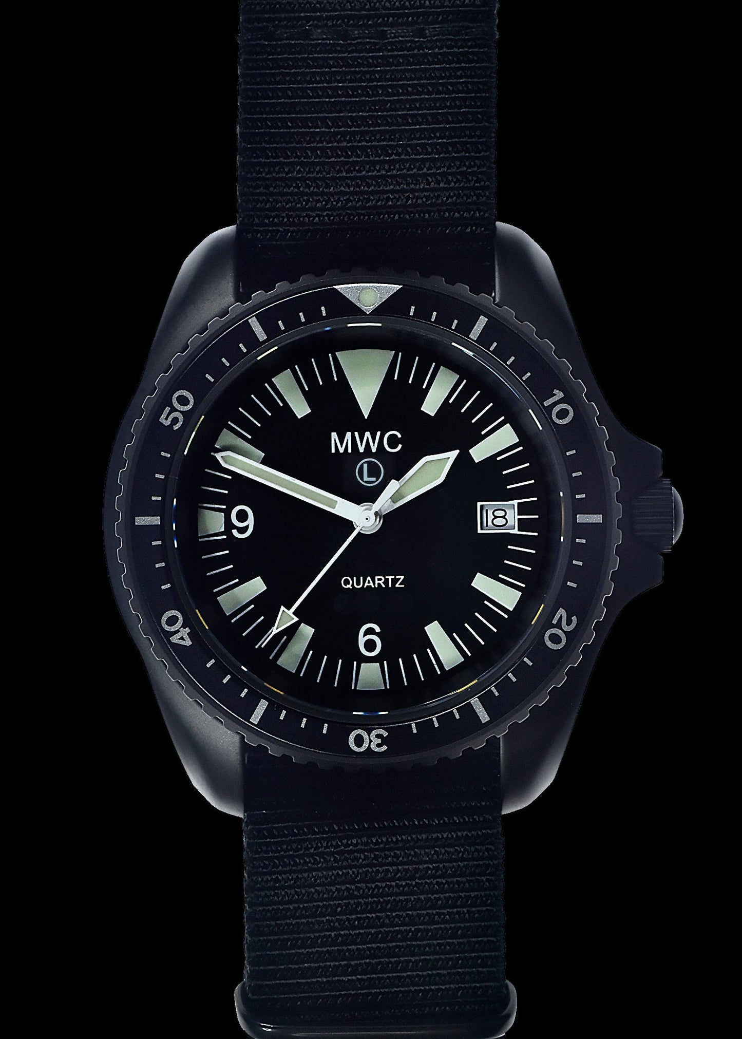MWC Quartz PVD Military Divers Watch with Sapphire Crystal and 10 Year Battery Life - NATO STOCK NUMBER NSN 6645-99-969-5589