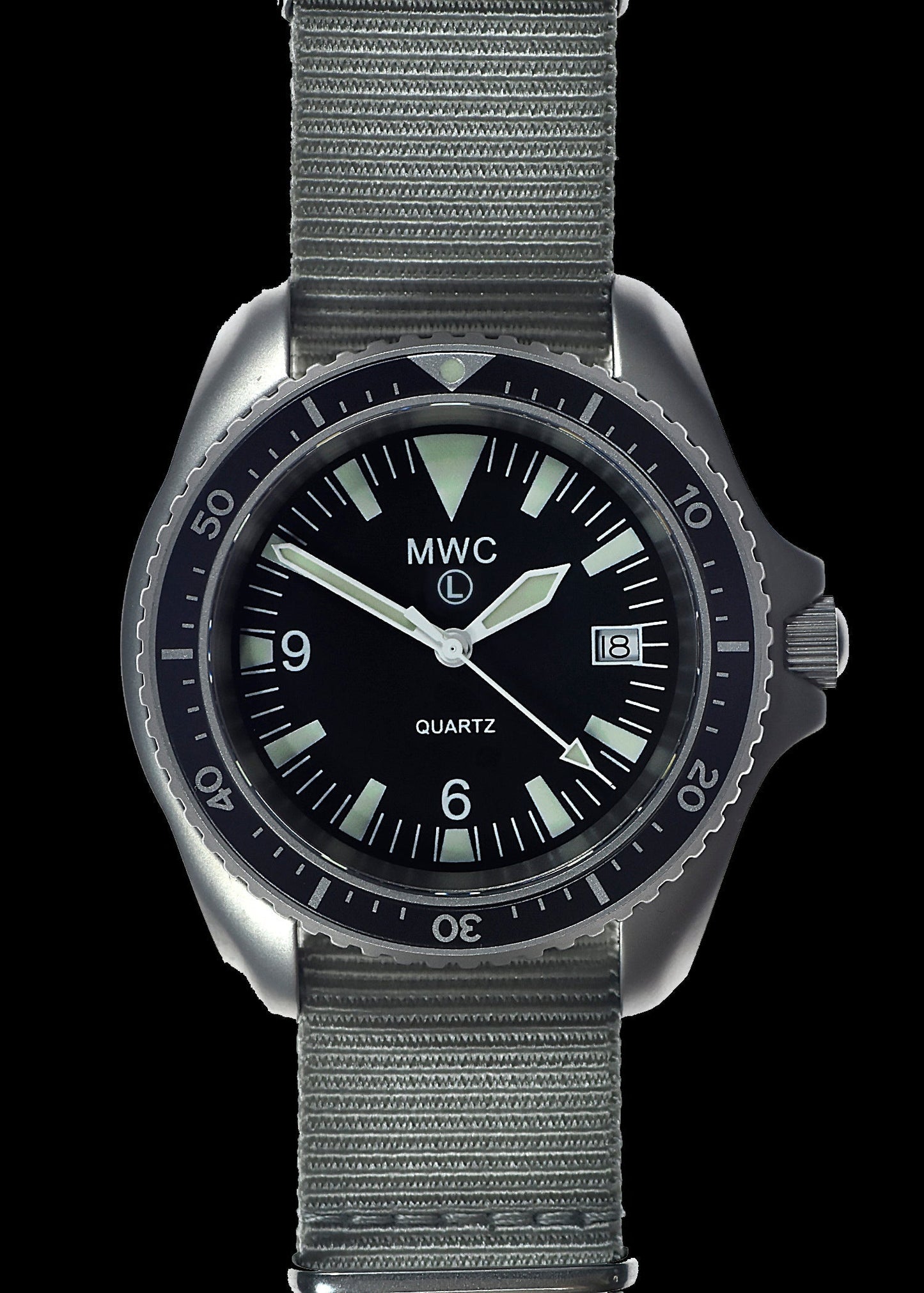 MWC Quartz Military Divers Watch with Sapphire Crystal and 10 Year Battery Life - NATO STOCK NUMBER NSN 6645-99-157-3496