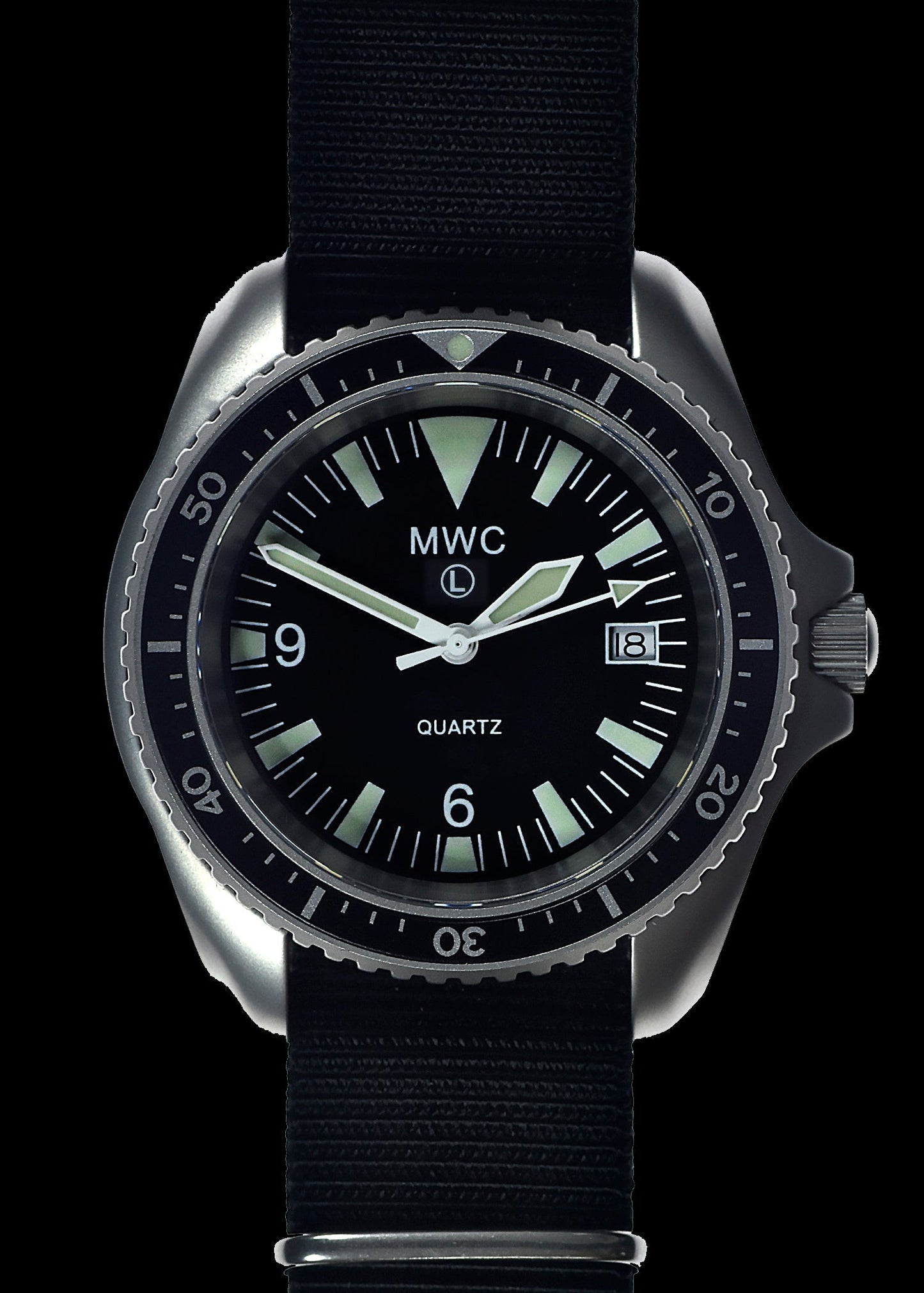MWC Quartz Military Divers Watch with Sapphire Crystal and 10 Year Battery Life - NATO STOCK NUMBER NSN 6645-99-157-3496