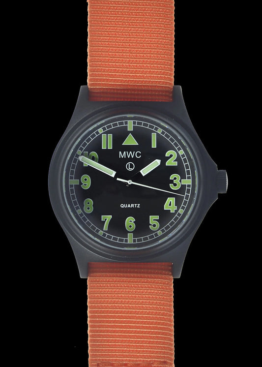 MWC G10 100m / 330ft Water resistant Search and Rescue (SAR) Black PVD Steel Military Watch with Sapphire Crystal - NATO Stock Number: NSN 6645-99-493-1283