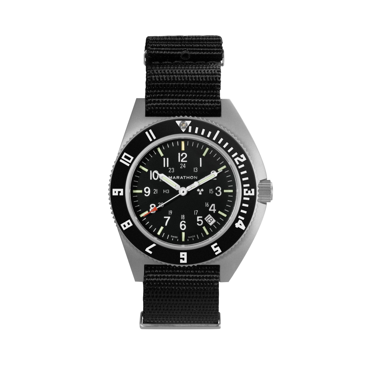 41MM STEEL NAVIGATOR W/ DATE (SSNAV-D) ON NYLON DEFSTAN
