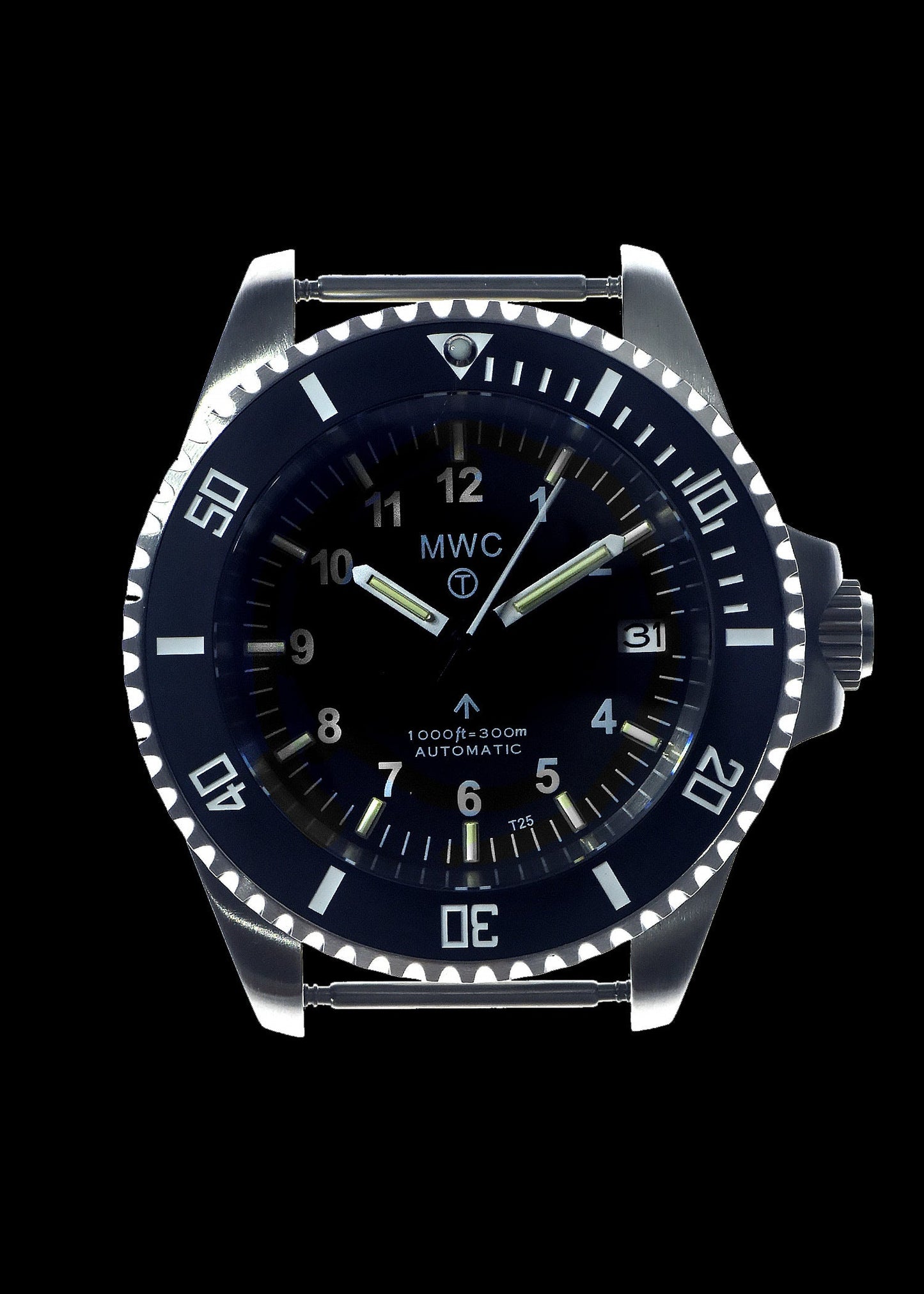 MWC 24 Jewel 300m Automatic Military Divers Watch with Tritium GTLS Illumination and Sapphire Crystal