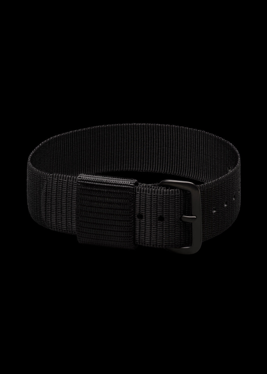 1980s U.S Pattern Black (18mm) Military Watch Strap with PVD Steel Fasteners