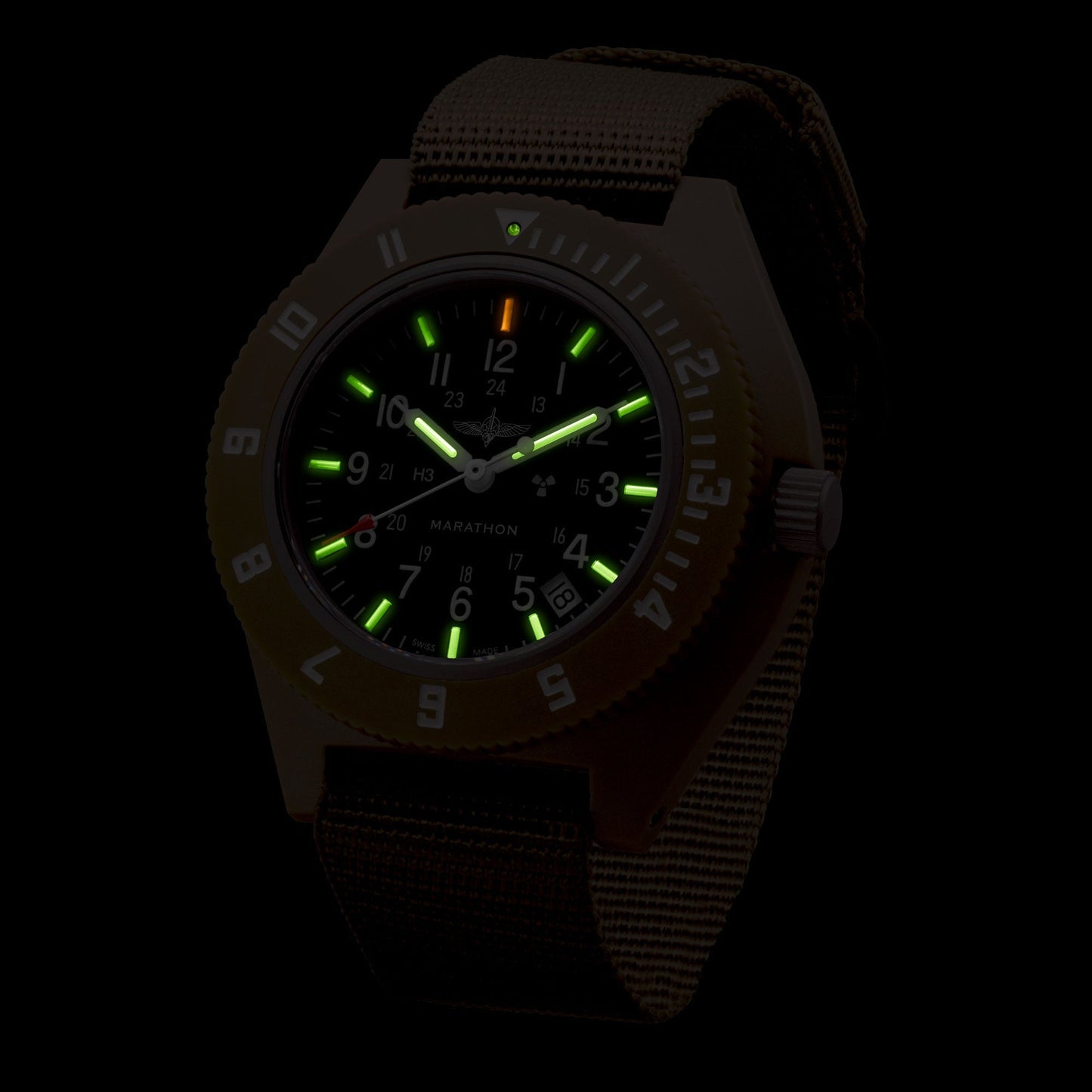 41MM OFFICIAL DUVDEVAN DESERT TAN PILOT'S NAVIGATOR WITH DATE (QUARTZ)