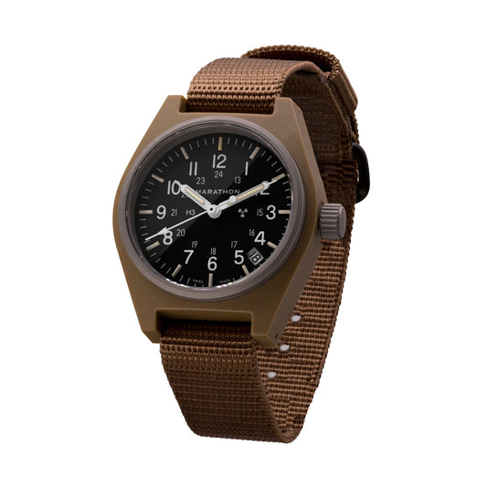 DESERT TAN GENERAL PURPOSE QUARTZ WITH DATE (GPQ) - 34MM