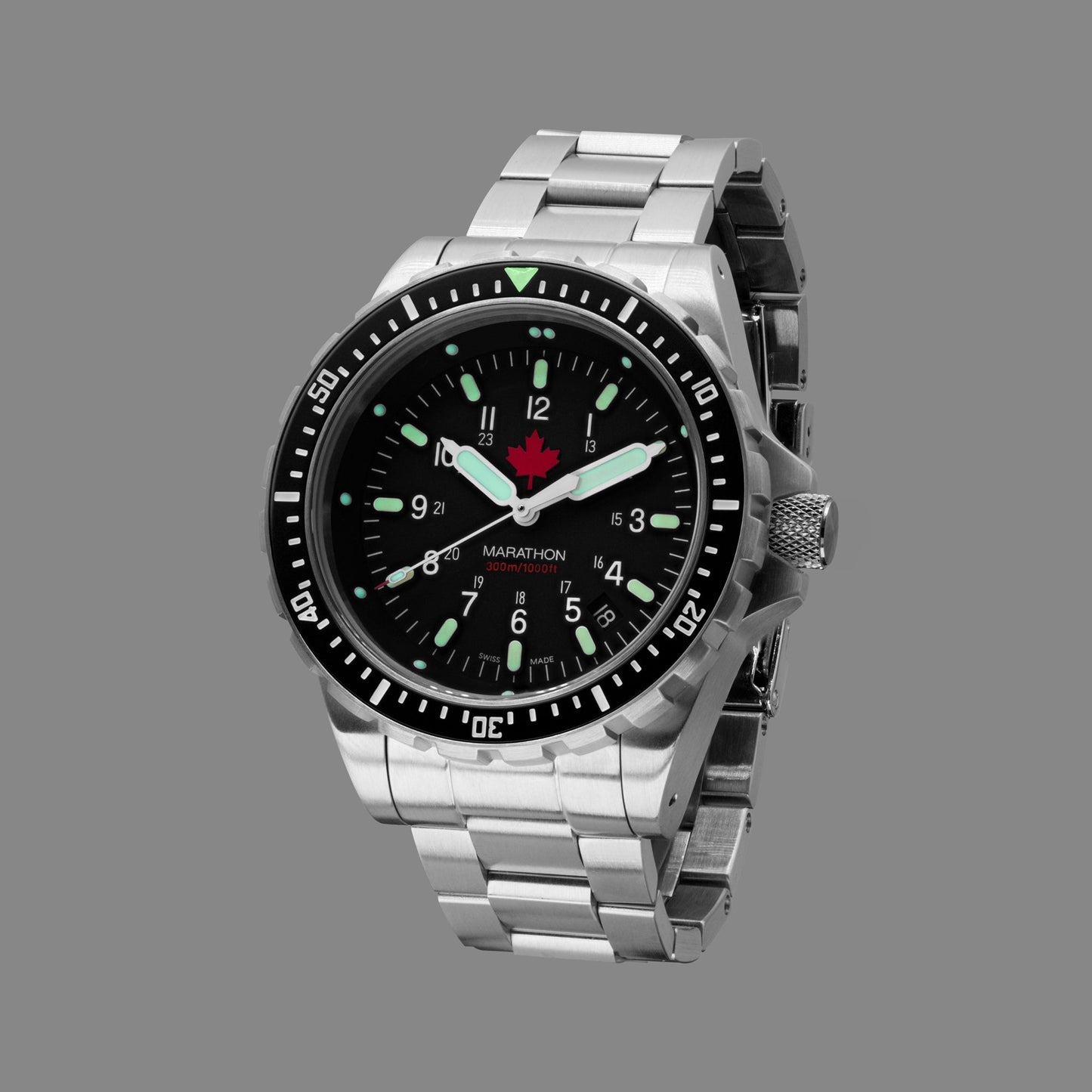 RED MAPLE JUMBO DIVER'S QUARTZ (JSAR) WITH STAINLESS STEEL BRACELET - 46MM