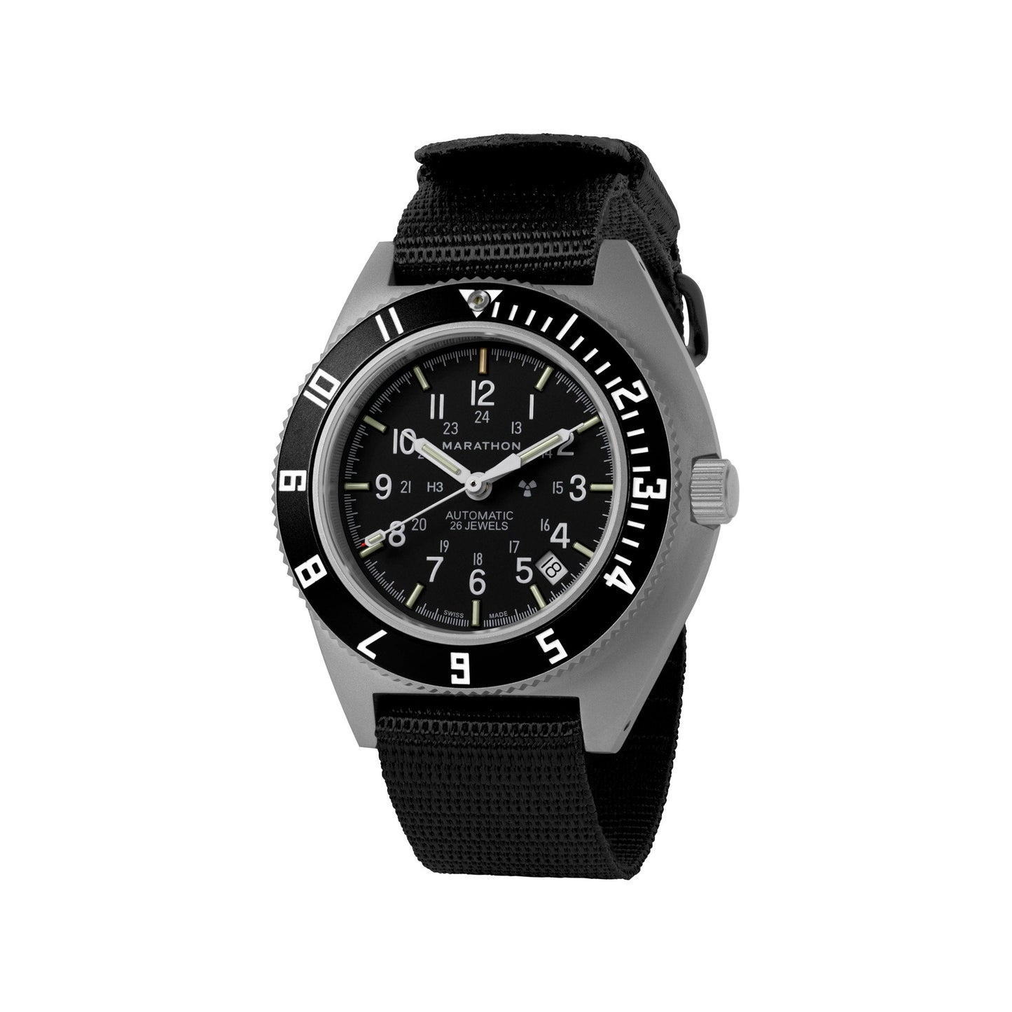 41MM STEEL NAVIGATOR W/ DATE AUTOMATIC (SSNAV-D AUTO) ON BALLISTIC NYLON