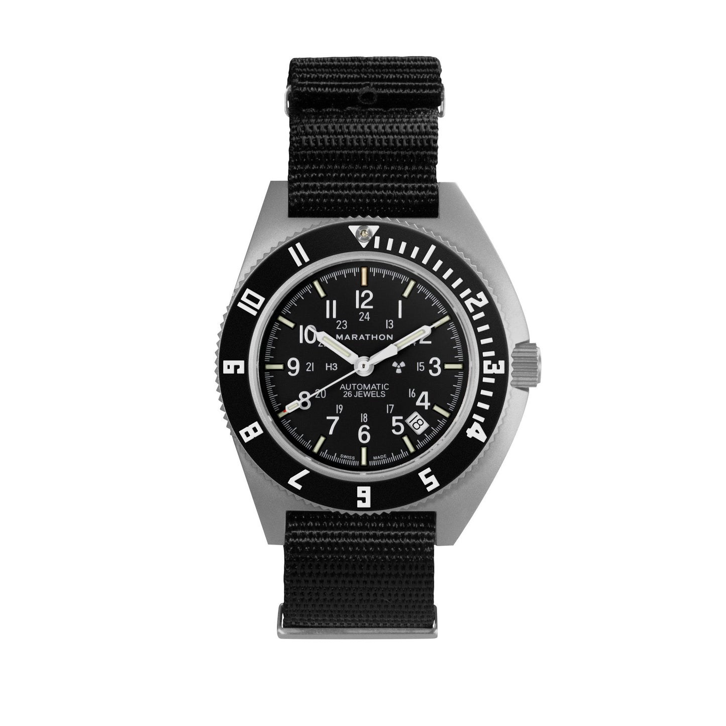 41MM STEEL NAVIGATOR W/ DATE AUTOMATIC (SSNAV-D AUTO) ON NYLON DEFSTAN