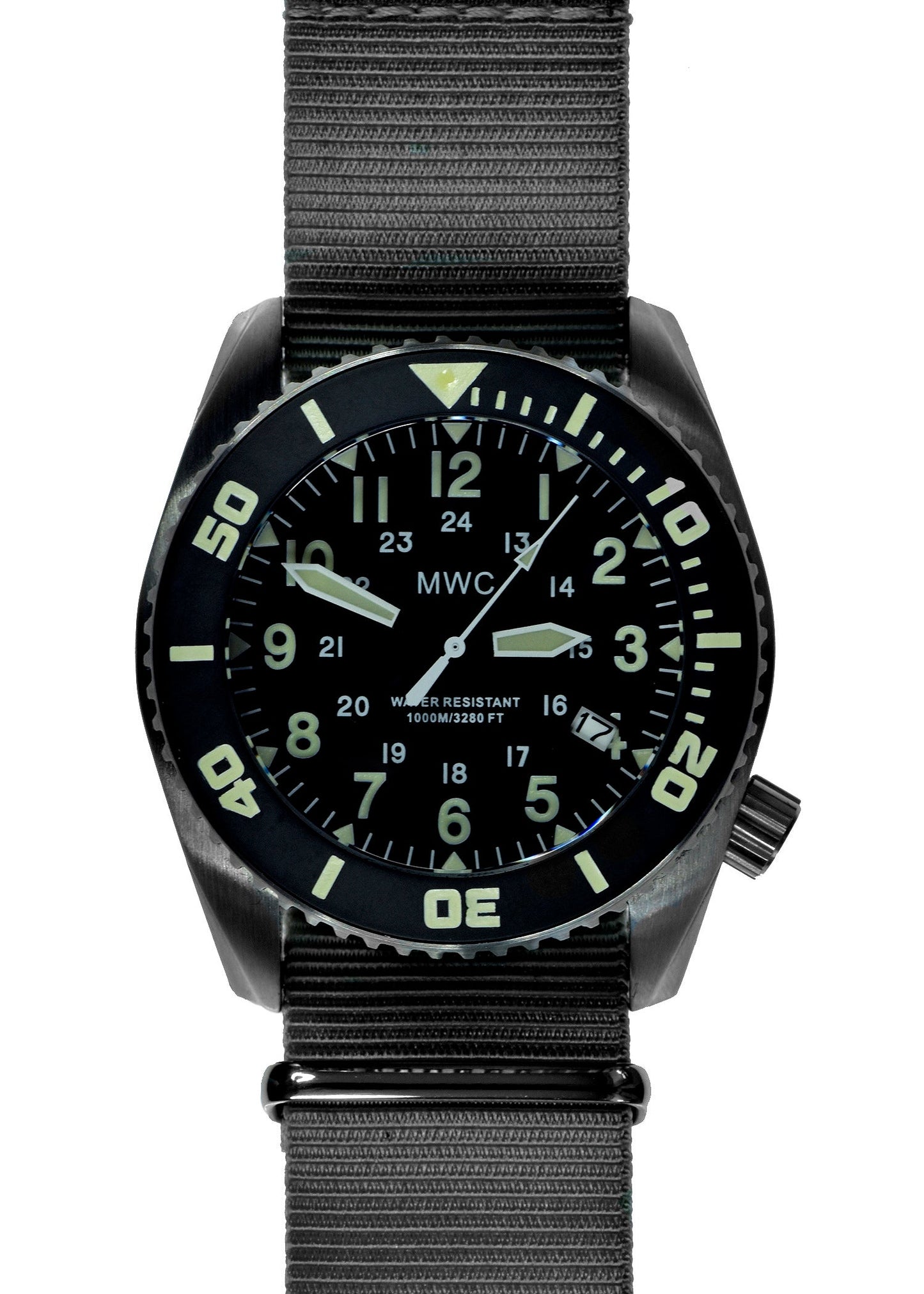 MWC "Depthmaster" 100atm / 3,280ft / 1000m Water Resistant Military Divers Watch in Stainless Steel Case with Helium Valve (Quartz)