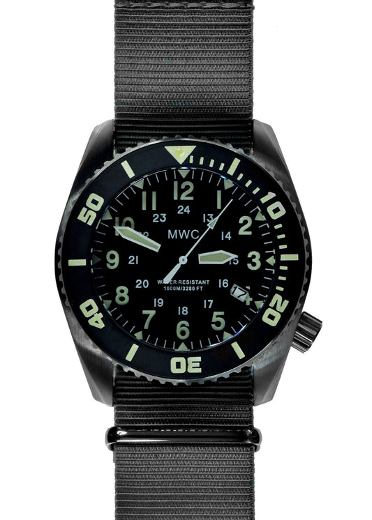 MWC "Depthmaster" 100atm / 3,280ft / 1000m Water Resistant Military Divers Watch in Stainless Steel Case with Helium Valve (Quartz)