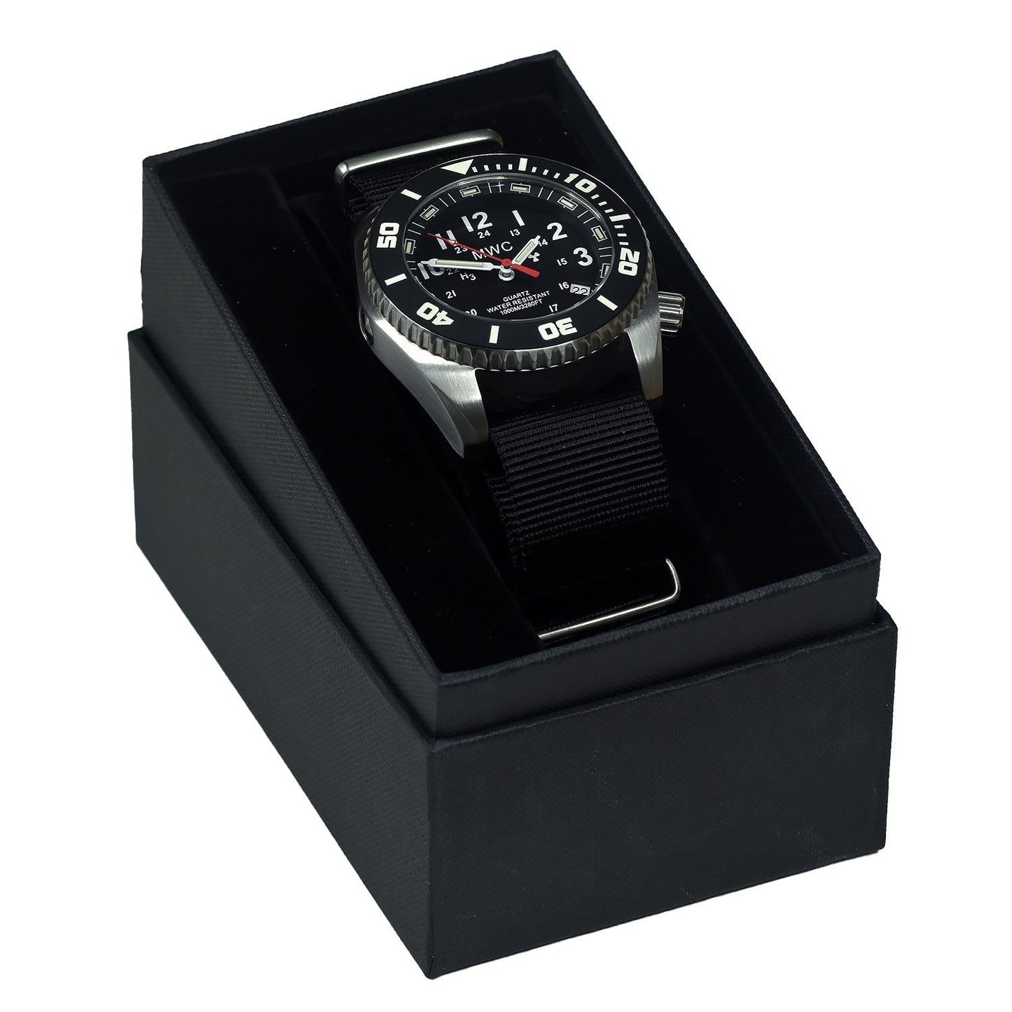 MWC "Depthmaster" 100atm / 3,280ft / 1000m Water Resistant Military Divers Watch in a Stainless Steel Case with GTLS and Helium Valve (10 Year Battery Life)