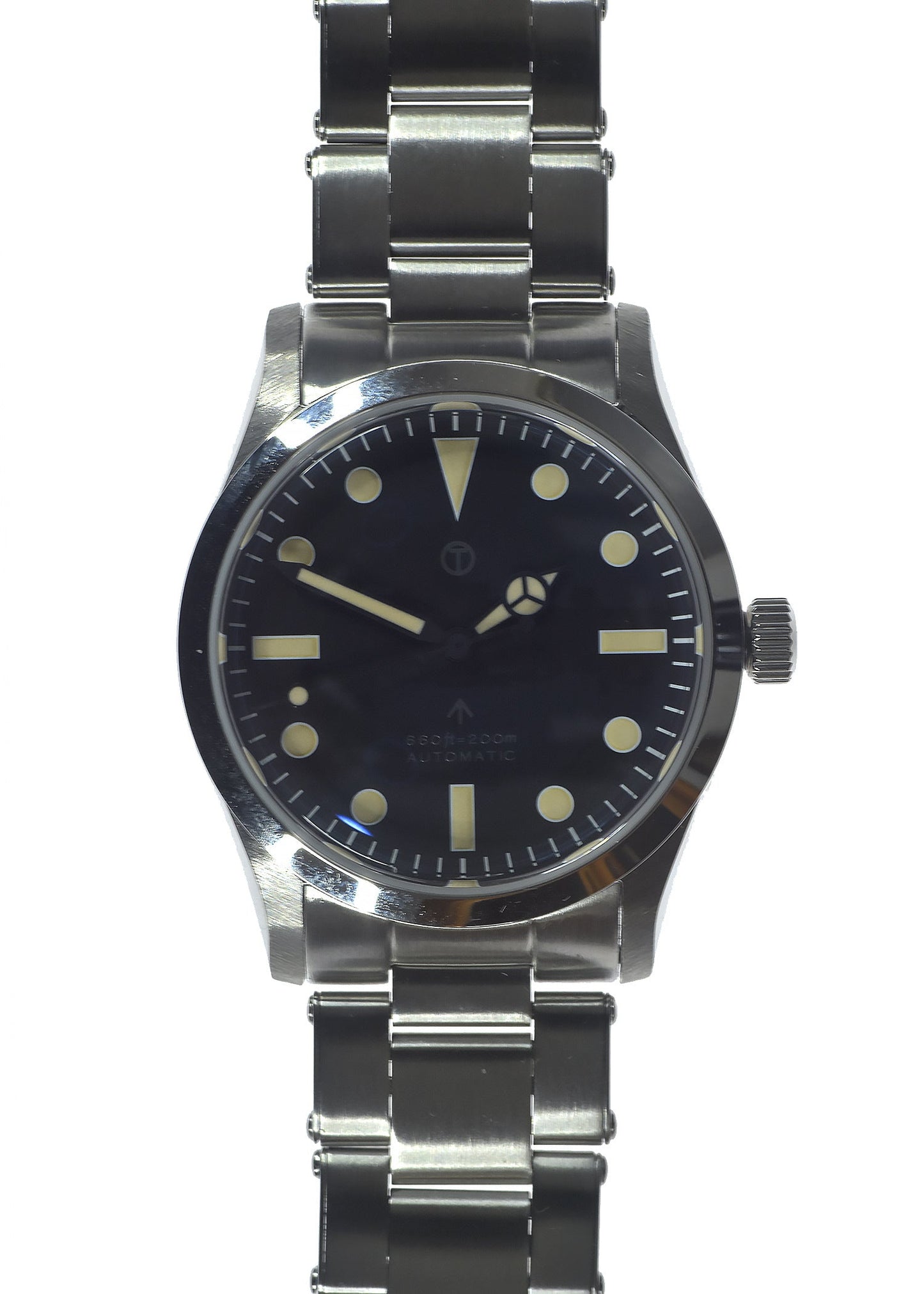 MWC Classic 1950s/1960s Pattern 25 Jewel Automatic Military Watch with Retro Luminous Paint, Sapphire Crystal and 1960s Pattern Bracelet