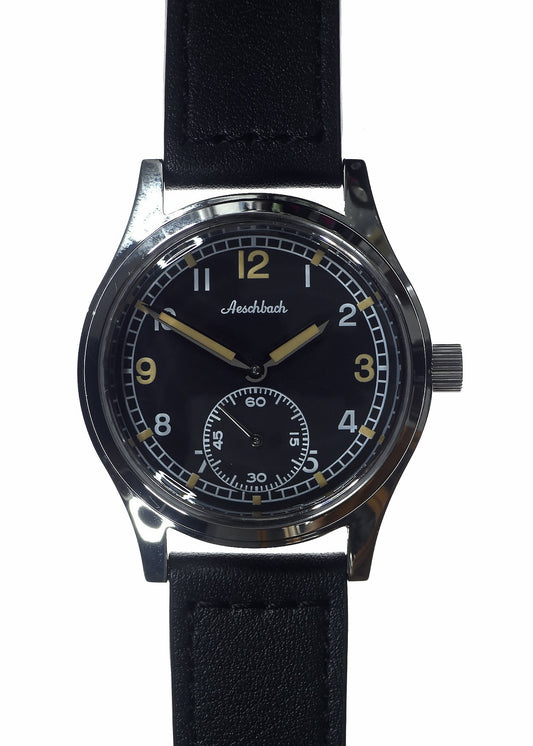 Aeschbach WW2 Pattern German Wehrmacht & Luftwaffe Dienstuhr (Army/Airforce Service Watch) with 21 Jewel Automatic Mechanical Movement