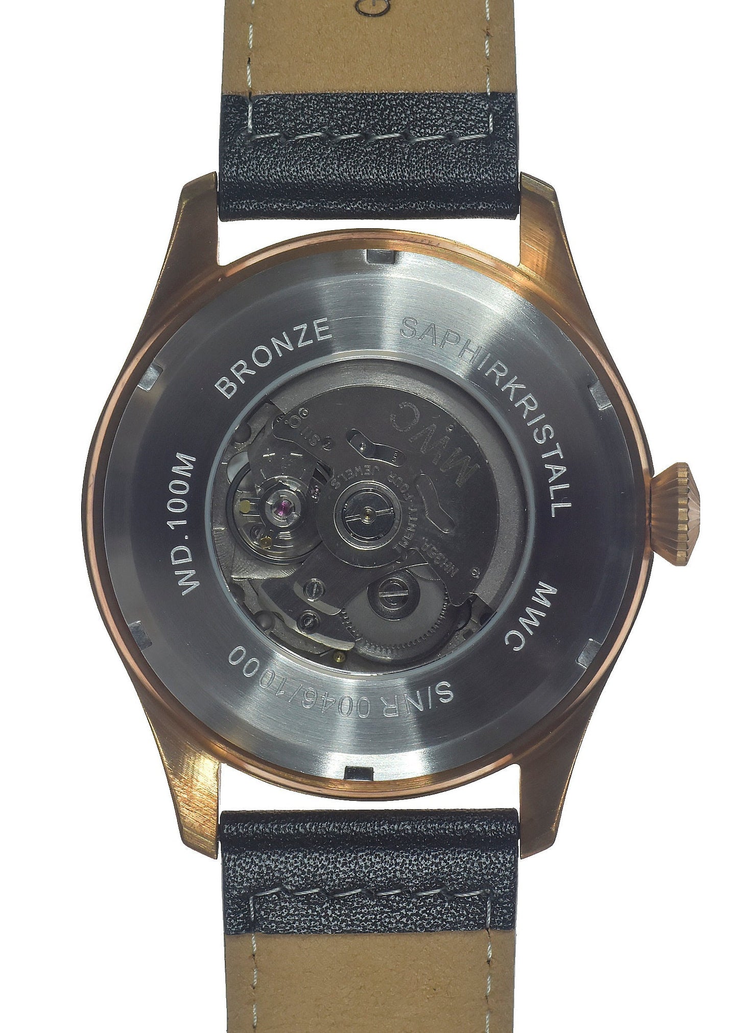 MWC Classic 46mm Limited Edition Bronze XL Luftwaffe Pattern Military Aviators Watch (Retro Dial Version)