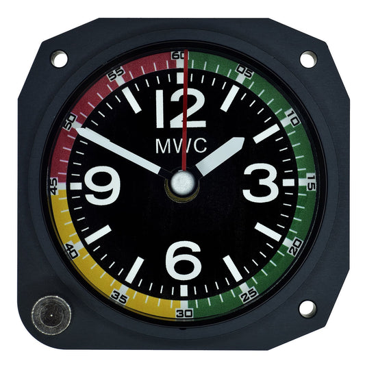 Limited Edition Replica Airspeed Indicator Cockpit / Desk Clock in Matt Black Finish
