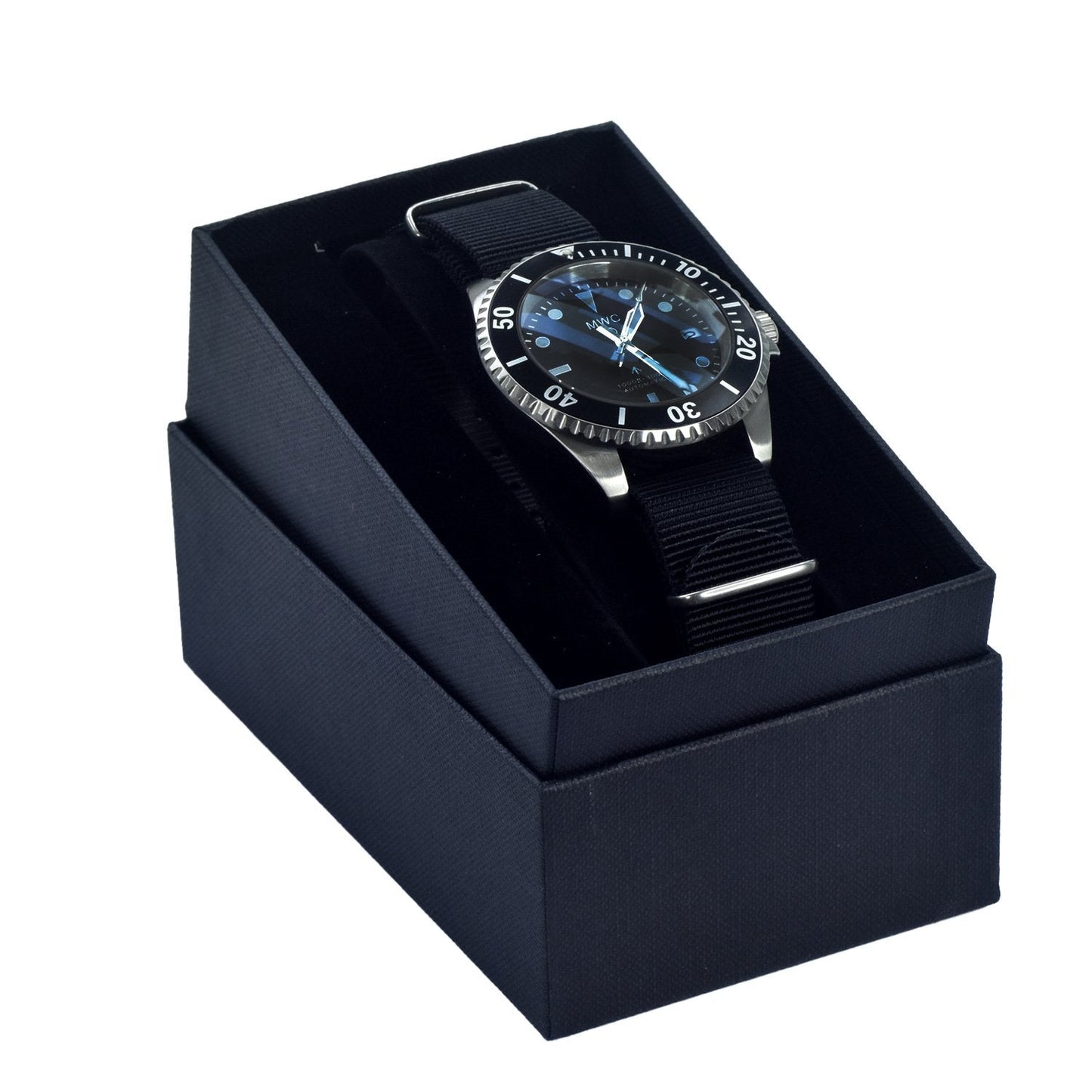 MWC 24 Jewel 1982 Pattern 300m Automatic Military Divers Watch with Sapphire Crystal on a NATO Webbing Strap