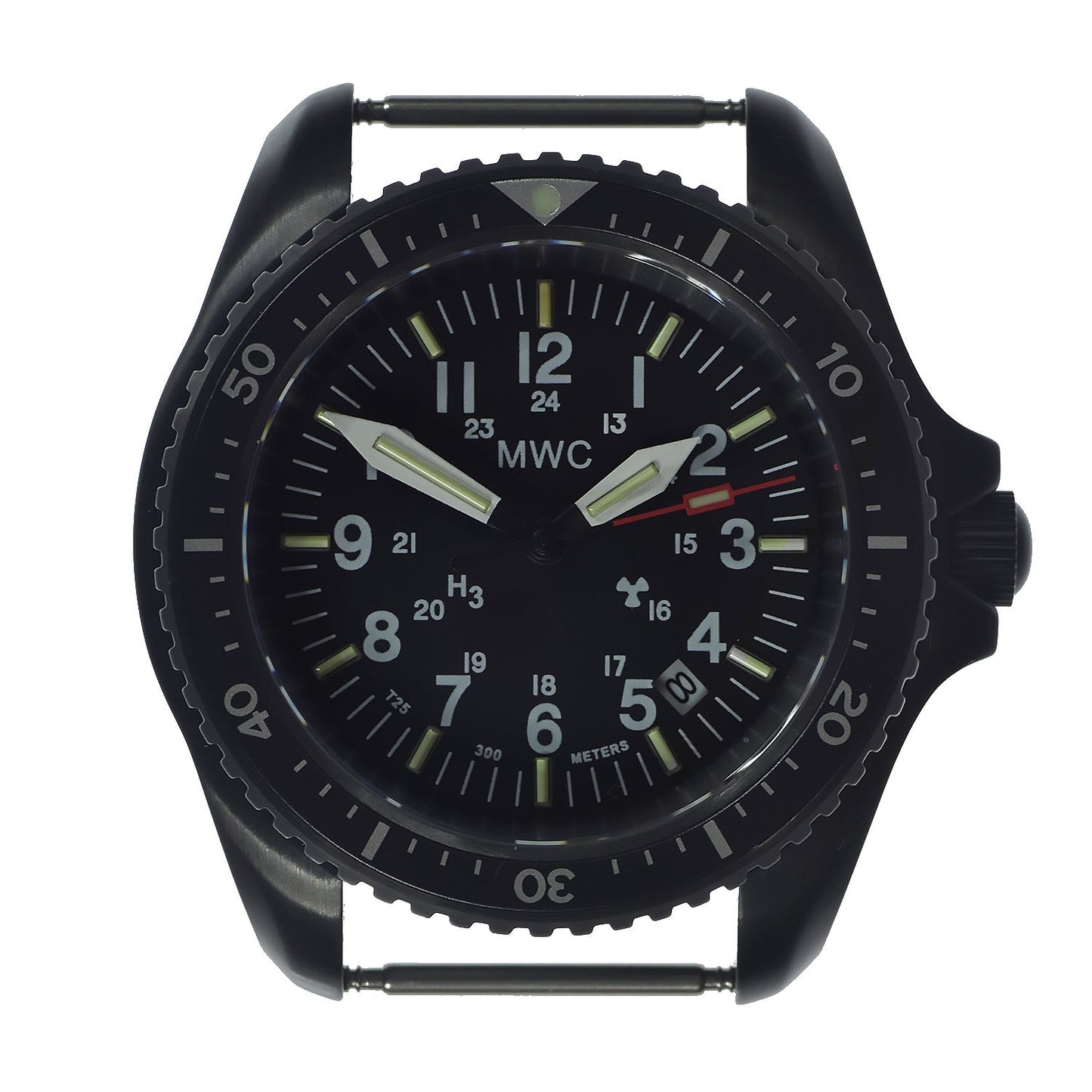 MWC Automatic Black PVD Military Divers Watch  - Tritium / GTLS Illumination, Sapphire Crystal and 60 Hour Power Reserve