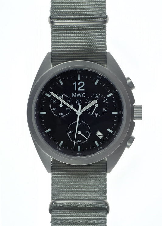 MWC NATO Pattern Stainless Steel Hybrid Military Pilots Chronograph with Sapphire Crystal
