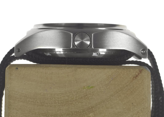 MWC G10 100m Water resistant Military Watch in Stainless Steel Satin Finish Case with Screw Crown and Ten Year Battery Life