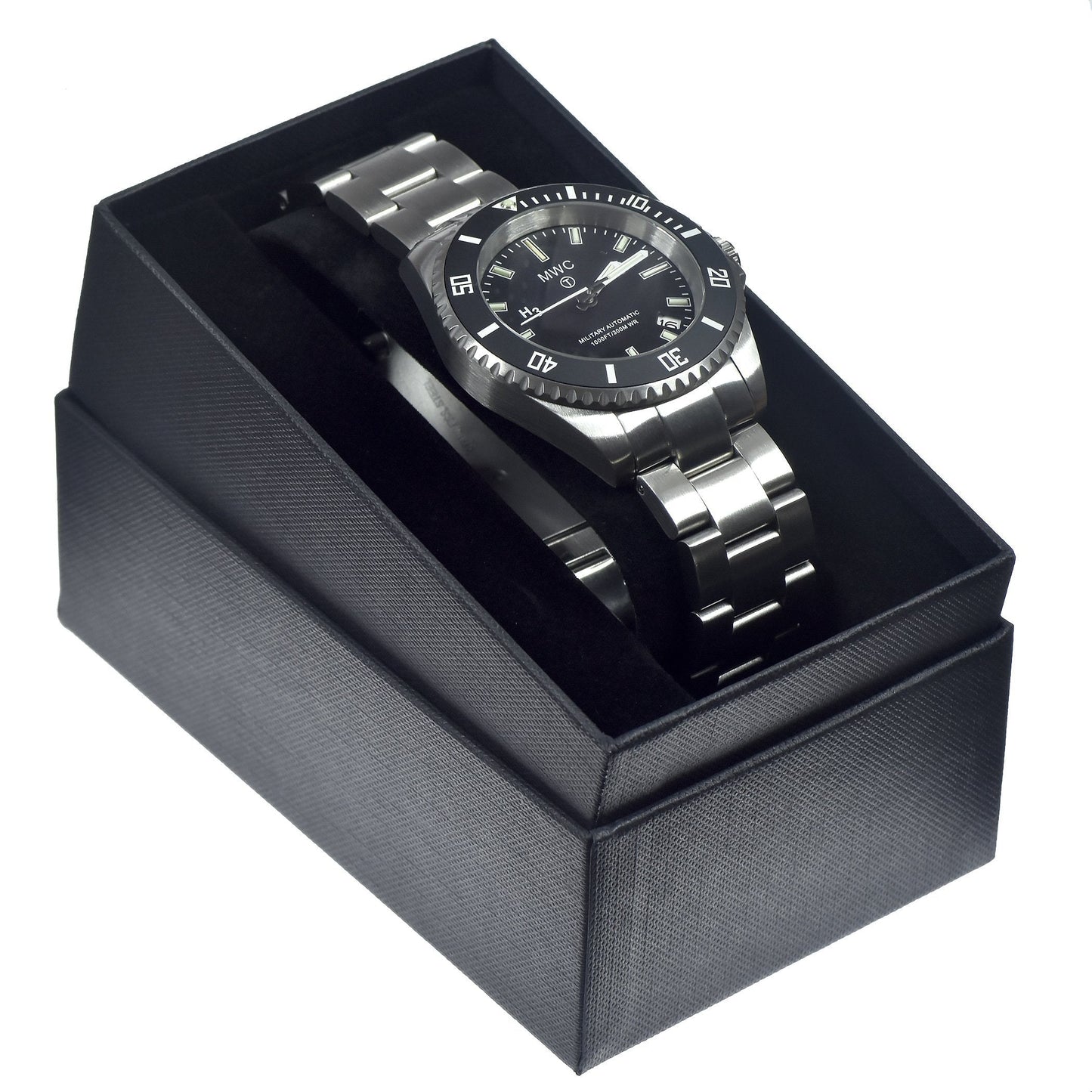 MWC 21 Jewel 300m Automatic Military Divers Watch on Bracelet with Tritium GTLS