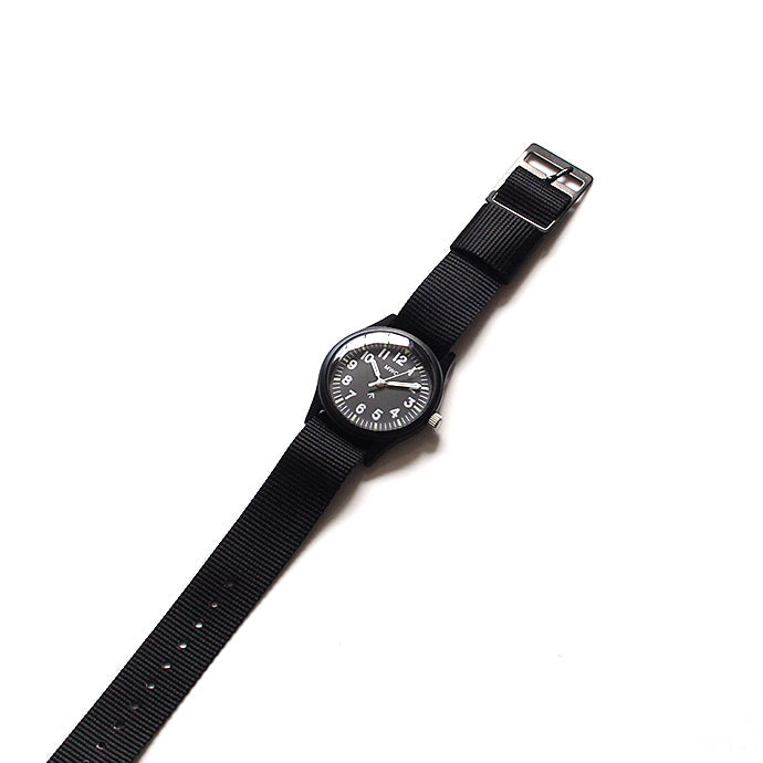 MWC Classic 1960s/70s Matt Black European Pattern Military Watch Webbing Strap