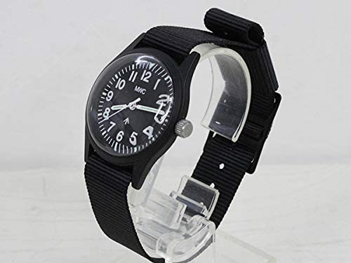 MWC Classic 1960s/70s Matt Black European Pattern Military Watch Webbing Strap