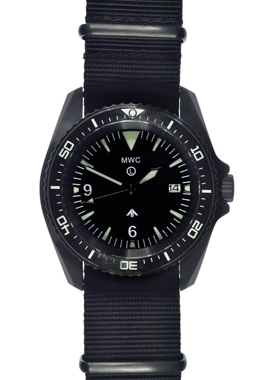 MWC Heavy Duty 300m Military Divers Watch in PVD Steel Case with Sapphire Crystal and Ceramic Bezel (Quartz)