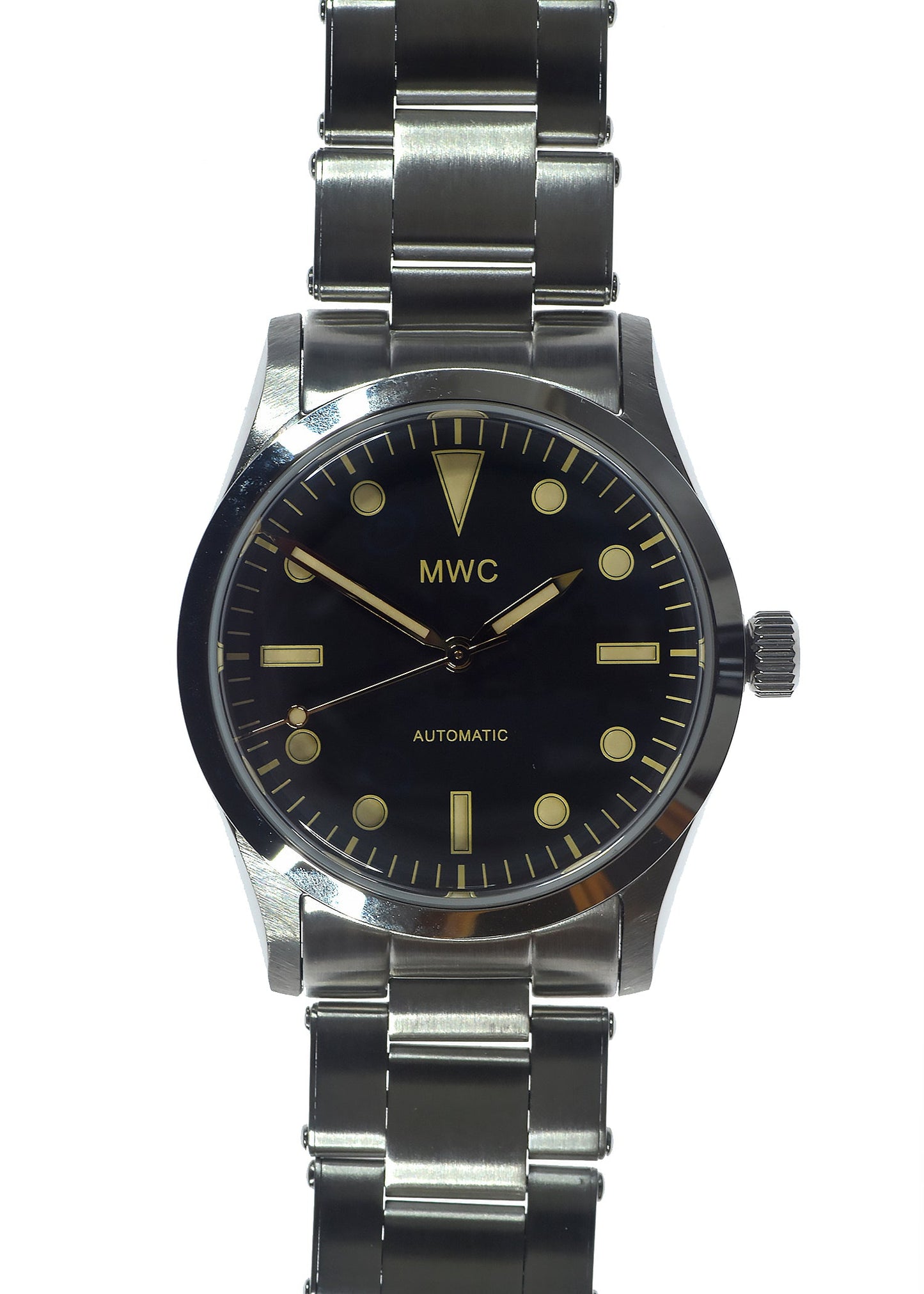 MWC Classic 1950s/1960s Pattern 25 Jewel Automatic "Adventurer" Watch with Retro Luminous Paint, Sapphire Crystal and 1960s Pattern Bracelet