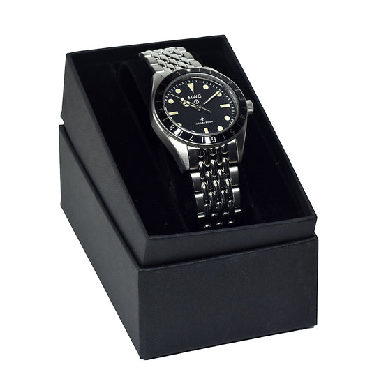 MWC Classic 1960s Pattern Divers Watch with Retro Luminous Paint and a Hybrid Mechanical/Quartz Movement on Matching Bracelet