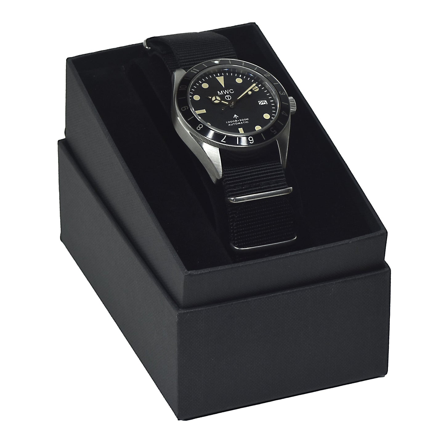 MWC Classic 1960s Pattern Dual Time Zone Automatic Divers Watch with Retro Luminous Paint and Sapphire Crystal