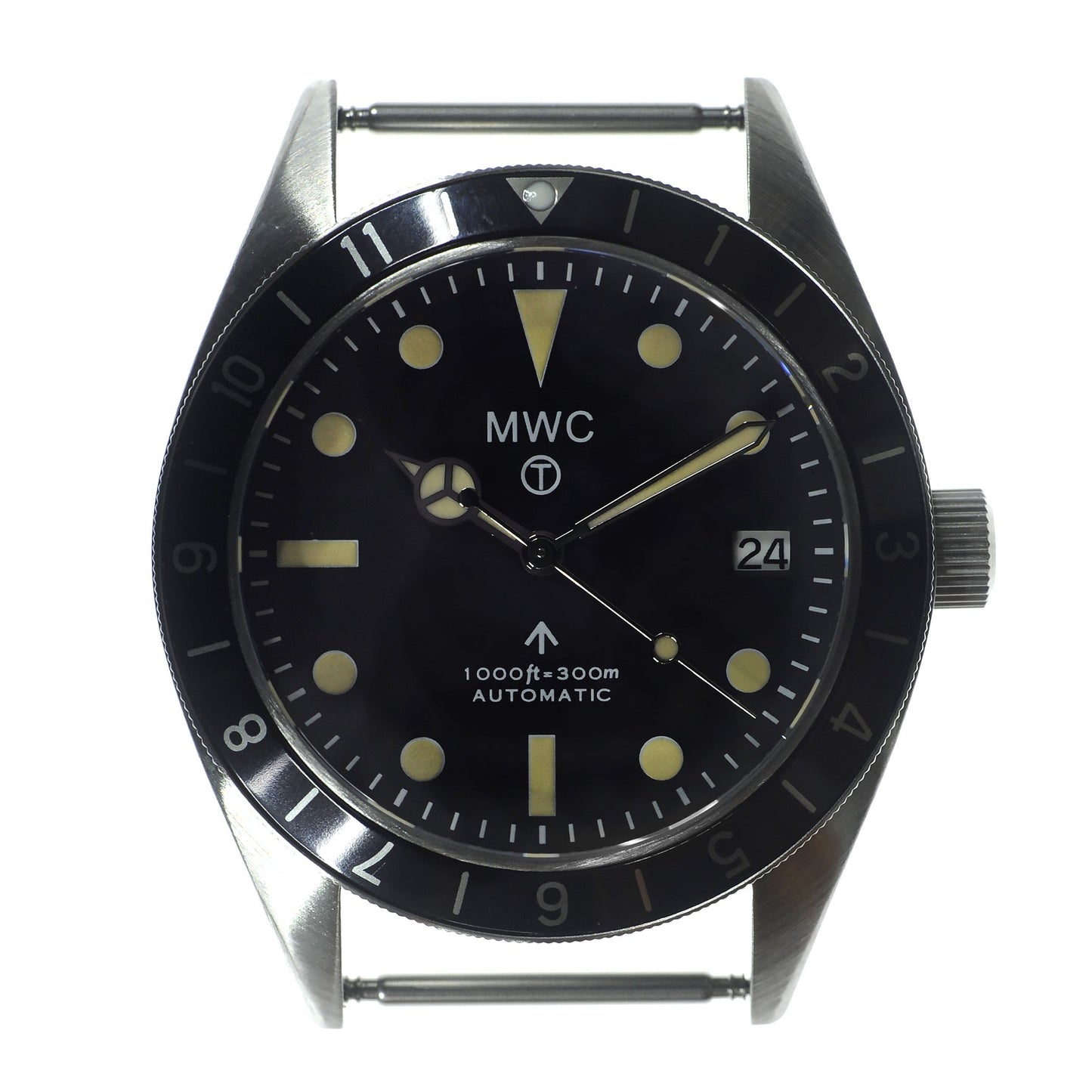 MWC Classic 1960s Pattern Dual Time Zone Automatic Divers Watch with Retro Luminous Paint and Sapphire Crystal