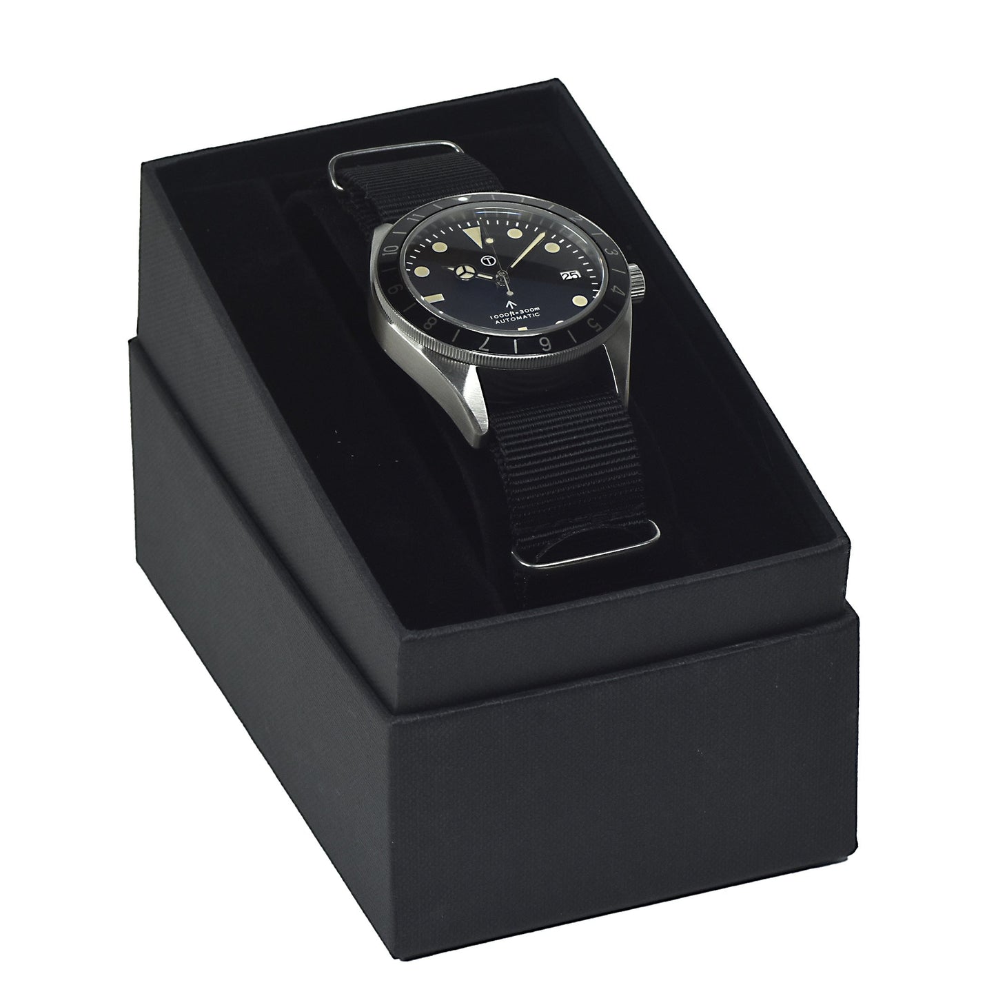 MWC Classic 1960s Pattern Automatic Dual Time Zone Divers Pattern Watch with Retro Luminous Paint and Sapphire Crystal