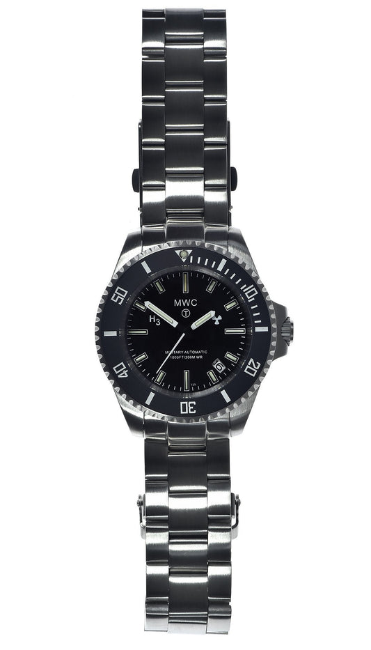 MWC 21 Jewel 300m Automatic Military Divers Watch on Bracelet with Tritium GTLS