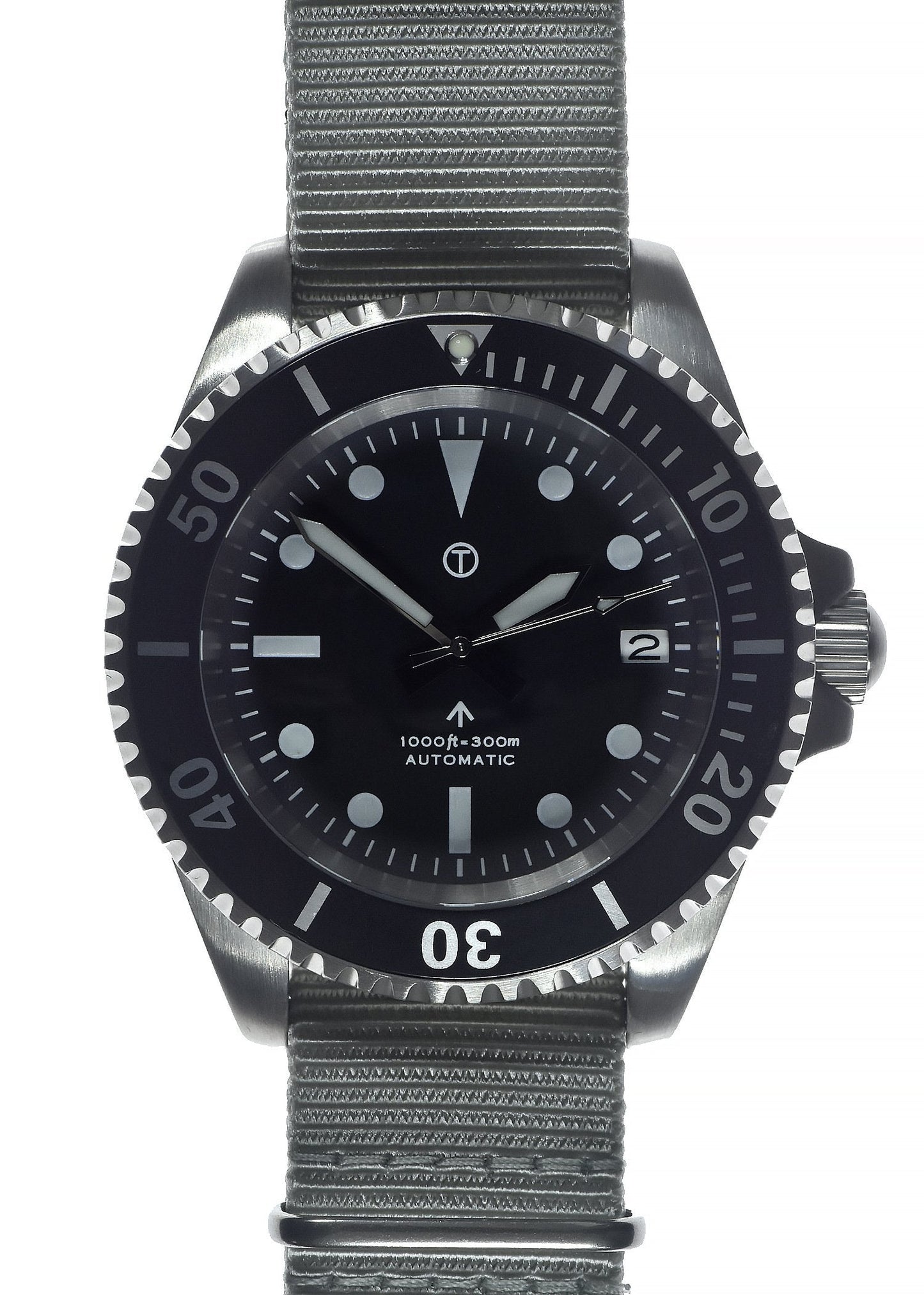 MWC 24 Jewel 1982 Pattern 300m Automatic Military Divers Watch with Sapphire Crystal on a NATO Webbing Strap