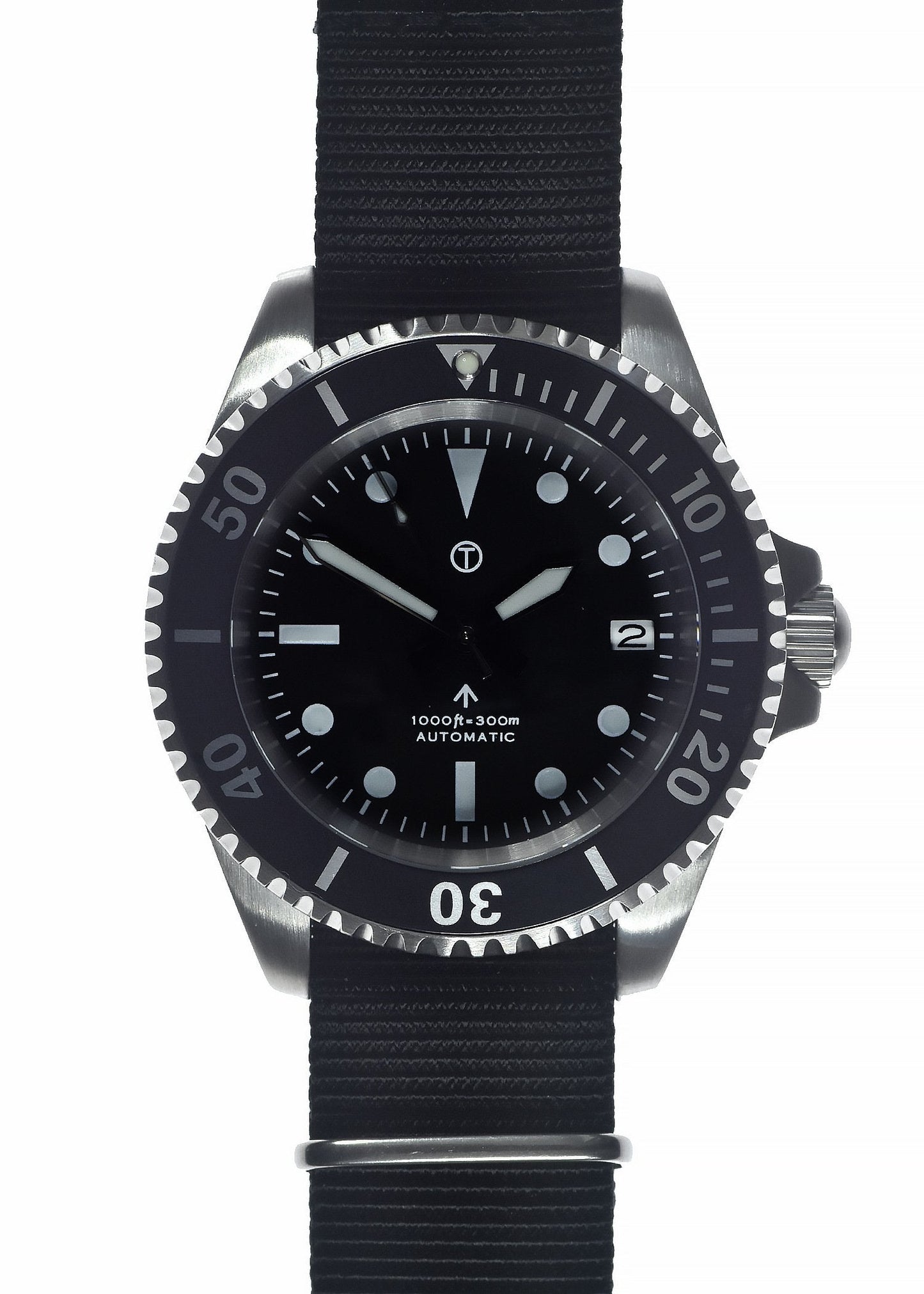 MWC 24 Jewel 1982 Pattern 300m Automatic Military Divers Watch with Sapphire Crystal on a NATO Webbing Strap
