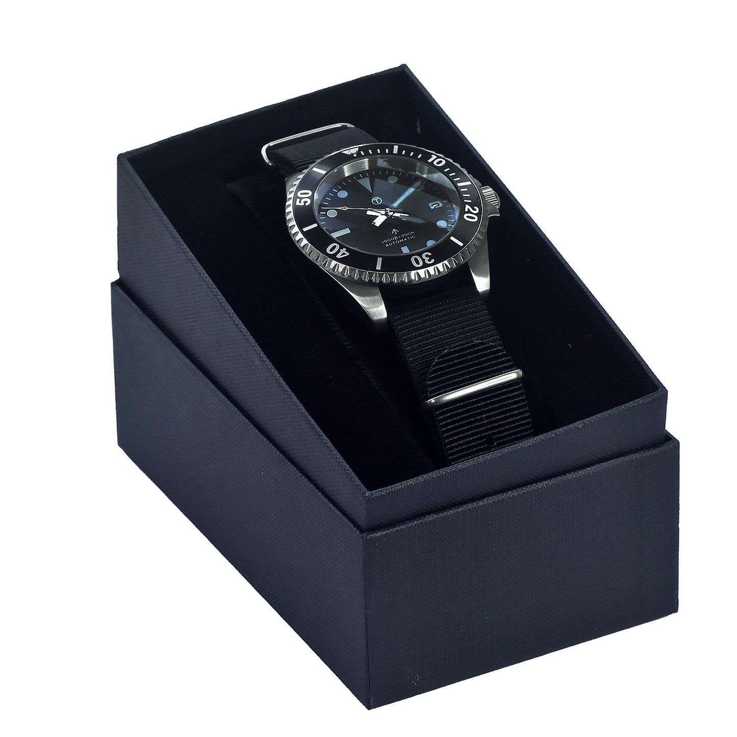 MWC 24 Jewel 1982 Pattern 300m Automatic Military Divers Watch with Sapphire Crystal on a NATO Webbing Strap