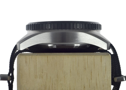 Stainless Steel Military Divers Watch with Automatic 24 Jewel Movement, 12/24 Hour Dial Format, Sapphire Crystal and Ceramic Bezel (Tactical Solid Strap Bars)