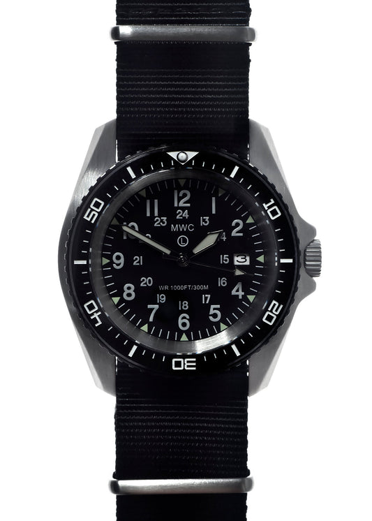 Stainless Steel Military Divers Watch with Automatic 24 Jewel Movement, 12/24 Hour Dial Format, Sapphire Crystal and Ceramic Bezel (Tactical Solid Strap Bars)