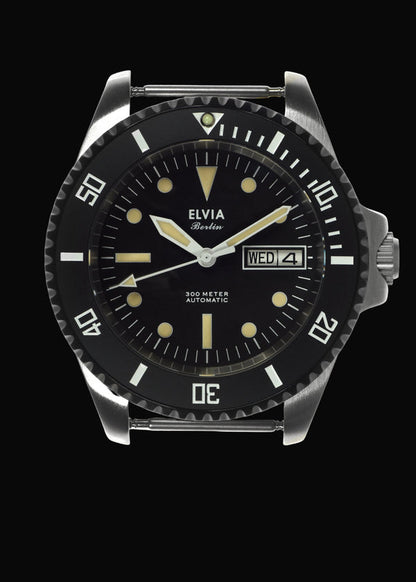 ELVIA Automatic Military Divers Watch with Sapphire Crystal and 24 Jewel Automatic Day Date Movement