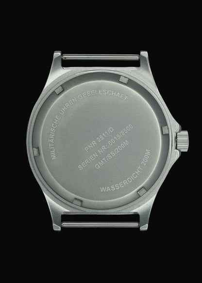 MWC GMT (Dual Time Zone) 200m/660ft Water resistant Military Watch in Stainless Steel Case with Screw Crown