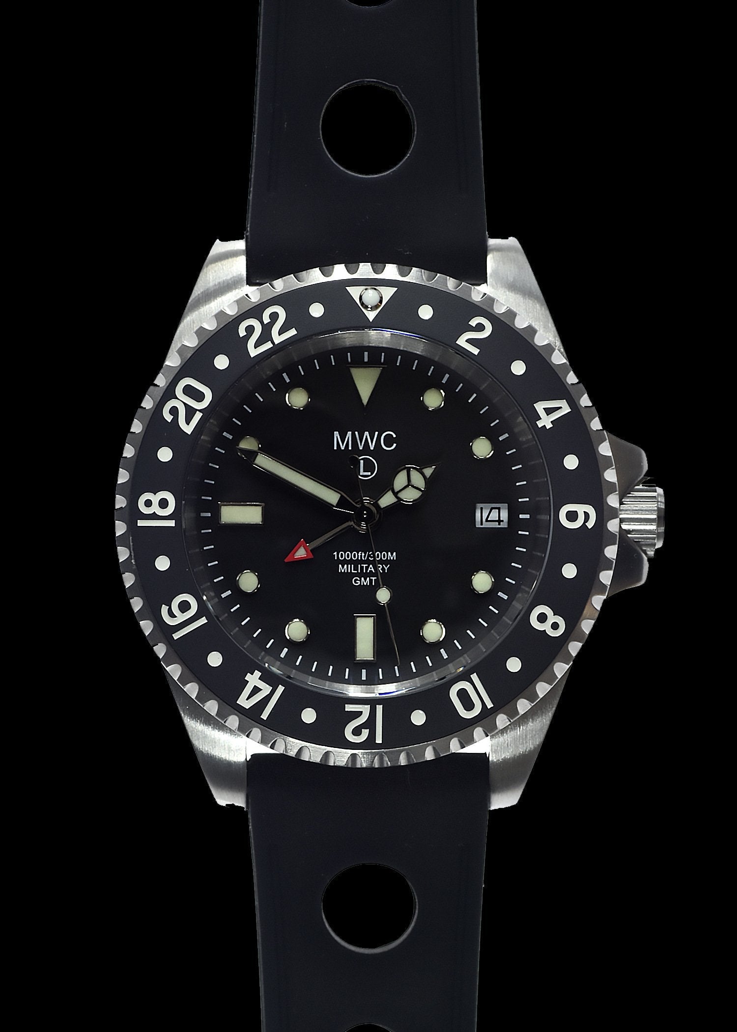 MWC Stainless Steel GMT (Dual Time Zone) Military Watch with Sapphire ...