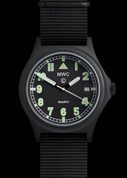 MWC G10 100m / 330ft Water resistant Black PVD Steel Military Watch with Sapphire Crystal and Date - NATO Stock Number: NSN 6645-99-493-1283D