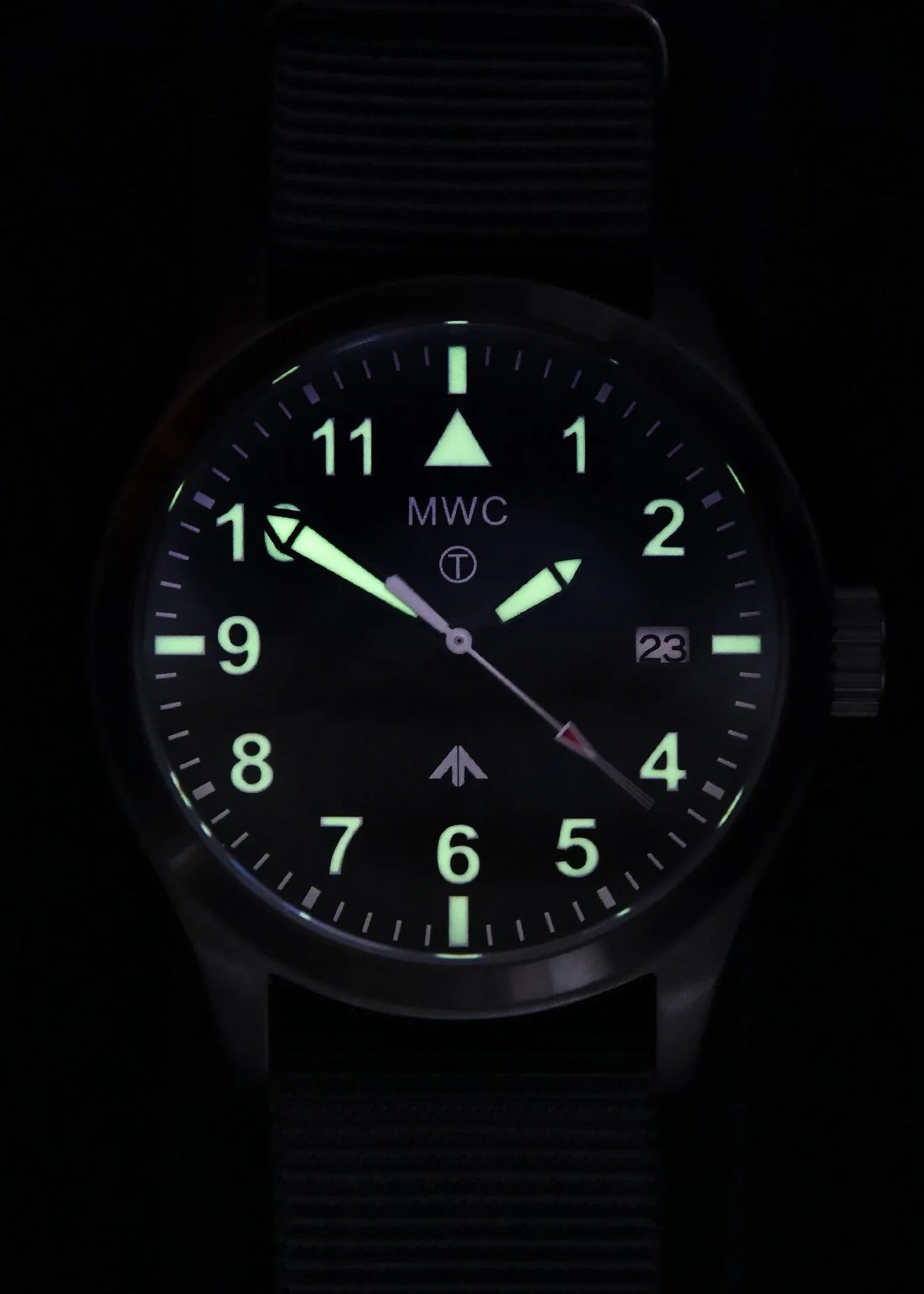 MWC Classic 40mm Covert Black PVD Steel Aviator Watch with Sapphire Cystal, 24 Jewel Automatic Movement and 100m Water Resistance