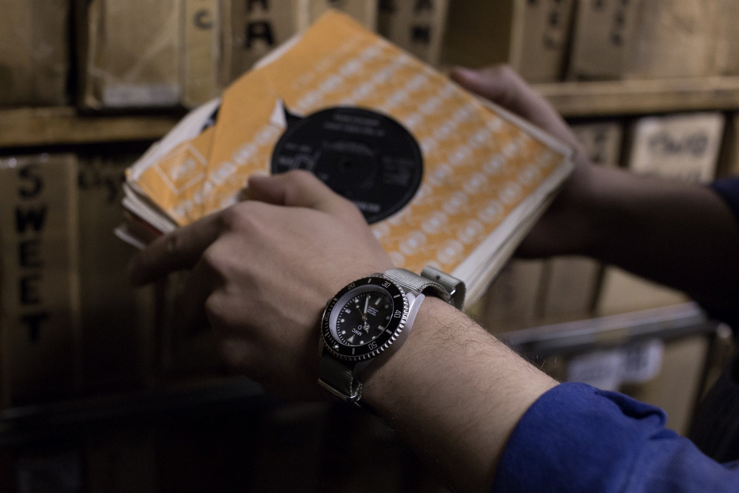 MWC 24 Jewel 300m Automatic Military Divers Watch with Sapphire Crystal and Ceramic Bezel on a Steel Bracelet