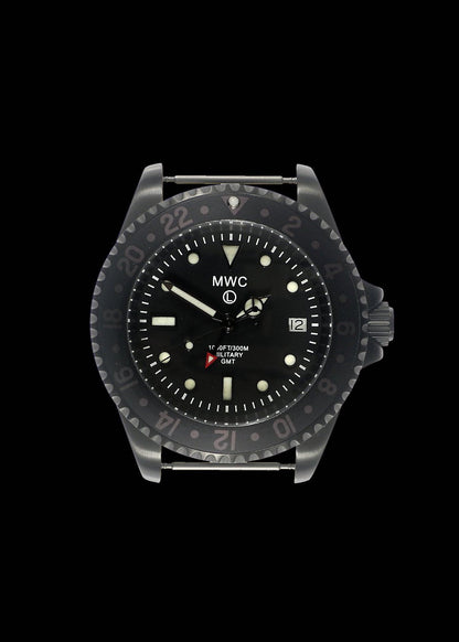 MWC GMT (Dual Time Zone) PVD Military Watch on Matching Steel Bracelet