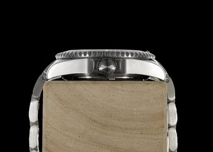 MWC 24 Jewel 300m Automatic Military Divers Watch with Sapphire Crystal and Ceramic Bezel on a Steel Bracelet